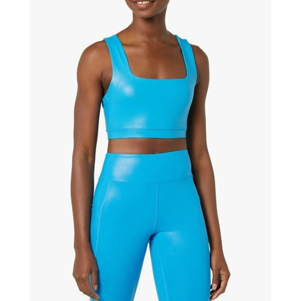 EleVen by Venus Williams Iconic Sports Bra Large NWOT Metallic  Aqua Blue